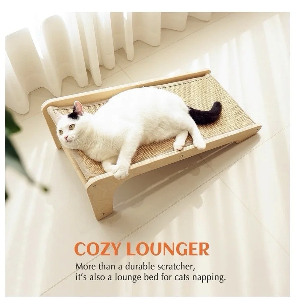 L Shape Cat Scratcher Sisal Kitty Scratching Ramp Vertical Scratch Pad Indoor